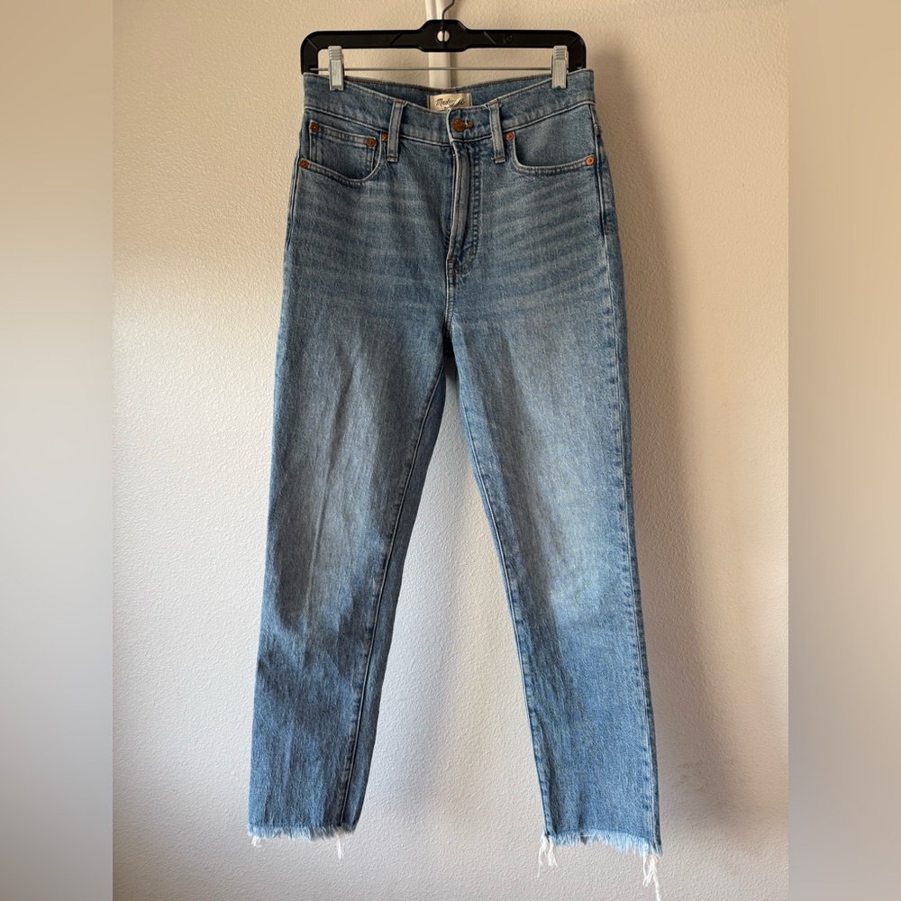 Madewell Light Blue Straight-Leg High-Rise Jeans